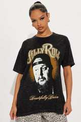 Jelly Roll Washed Oversized Tee - Black