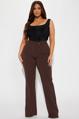 Tall Call It Even Wide Leg Dress Pants - Chocolate