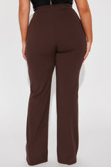Tall Call It Even Wide Leg Dress Pants - Chocolate