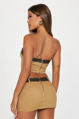 Lover Girl Skirt Set - Khaki/combo