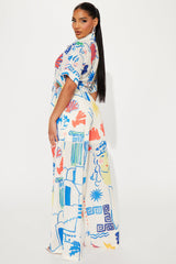 Walking On Seashells Pant Set - Cream/combo