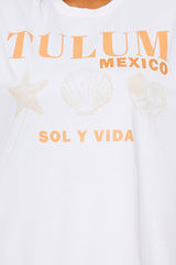 Tulum Sol Y Vida Washed Oversized Tee - Natural