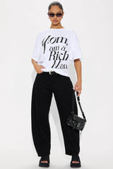 Cher Rich Man Washed Oversized Tee - White