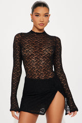 Dreamy Romance Lace Skirt Set - Black