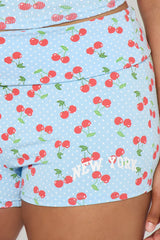 NY Cherry On Top Mini Shorts - Blue/combo