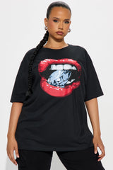 Drippin In Diamonds Oversized Tee - Black