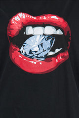 Drippin In Diamonds Oversized Tee - Black