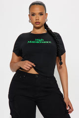 Not Not High Maintenance Baby Tee - Black