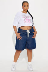 I'm A Barbie Girl Cropped Tee - White