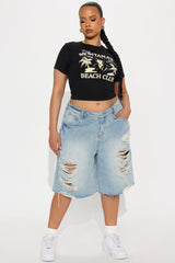 Tony Montana's Beach Club Ribbed Baby Tee - Black
