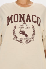 Monaco Racing Club Oversized Tee - Natural