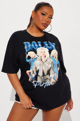 Dolly Retro Oversized Tee - Black