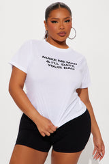 Make Me Mad Baby Tee - White