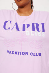 Capri Club Washed Oversized Tee - Pink