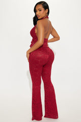 Violetta Lace Pant Set - Burgundy