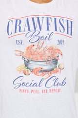 Crawfish Social Club Oversized Tee - White
