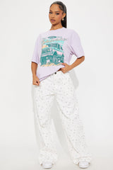 Bronco Washed Oversized Tee - Lavender