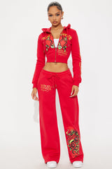 Ed Hardy Dragon Heart Front Zip Hoodie - Red