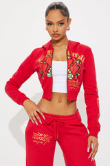 Ed Hardy Dragon Heart Front Zip Hoodie - Red