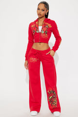 Ed Hardy Dragon Heart Wide Leg Pant - Red