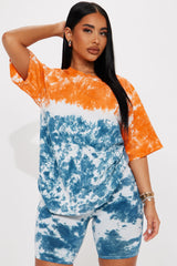 Come See Me Tie Dye Short Set - Blue/combo
