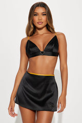 Kimmy Satin Skirt Set - Black