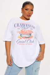 Crawfish Social Club Oversized Tee - White