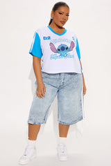 Ohana Stitch Striped Jersey Tee - White/combo