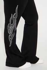 Von Dutch Fire Racer Rhinestone Flared Pant - Black