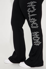 Von Dutch Fire Racer Rhinestone Flared Pant - Black