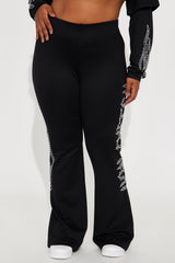 Von Dutch Fire Racer Rhinestone Flared Pant - Black