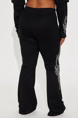 Von Dutch Fire Racer Rhinestone Flared Pant - Black
