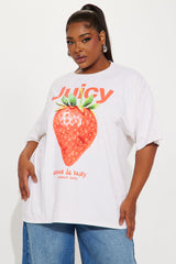 Juicy Summer Oversized Washed Tee - White