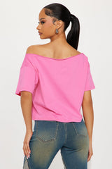 Jimi Hendrix Off Shoulder Top - Pink
