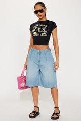 Tony Montana's Beach Club Ribbed Baby Tee - Black