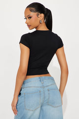 Tony Montana's Beach Club Ribbed Baby Tee - Black