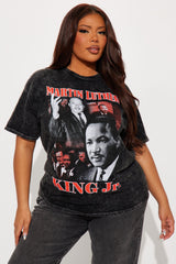 Martin Luther King Retro Washed Tee - Black Wash