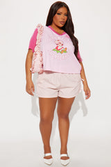 Strawberry Shortcake Striped Jersey Tee - Pink/combo