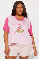 Strawberry Shortcake Striped Jersey Tee - Pink/combo