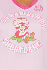 Strawberry Shortcake Striped Jersey Tee - Pink/combo