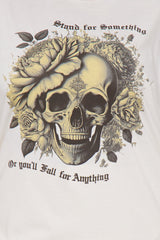 Stand For Something Skull Oversized Tee - Cream