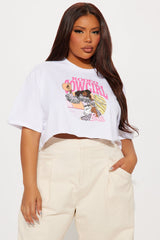 Barbie Rodeo Cowgirl Cropped Tee - White