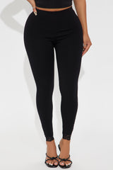 Trina Lace Trim Legging - Black