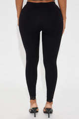 Trina Lace Trim Legging - Black