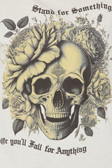 Stand For Something Skull Oversized Tee - Cream