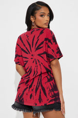 Metallica Tye Dye Oversized Tee - Black/Red