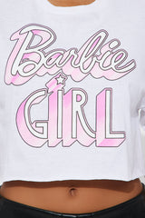 I'm A Barbie Girl Cropped Tee - White
