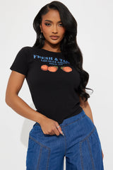 Fresh Peaches Baby Tee - Black