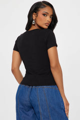 Fresh Peaches Baby Tee - Black