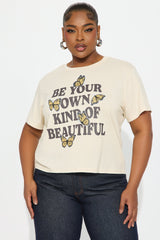 Be Your Own Kind Butterfly Tee - Tan